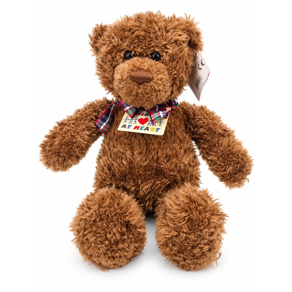 Gund Muffles Brown Shaggy Plush Teddy Bear Plaid Bow 2482 Children at Heart 11in